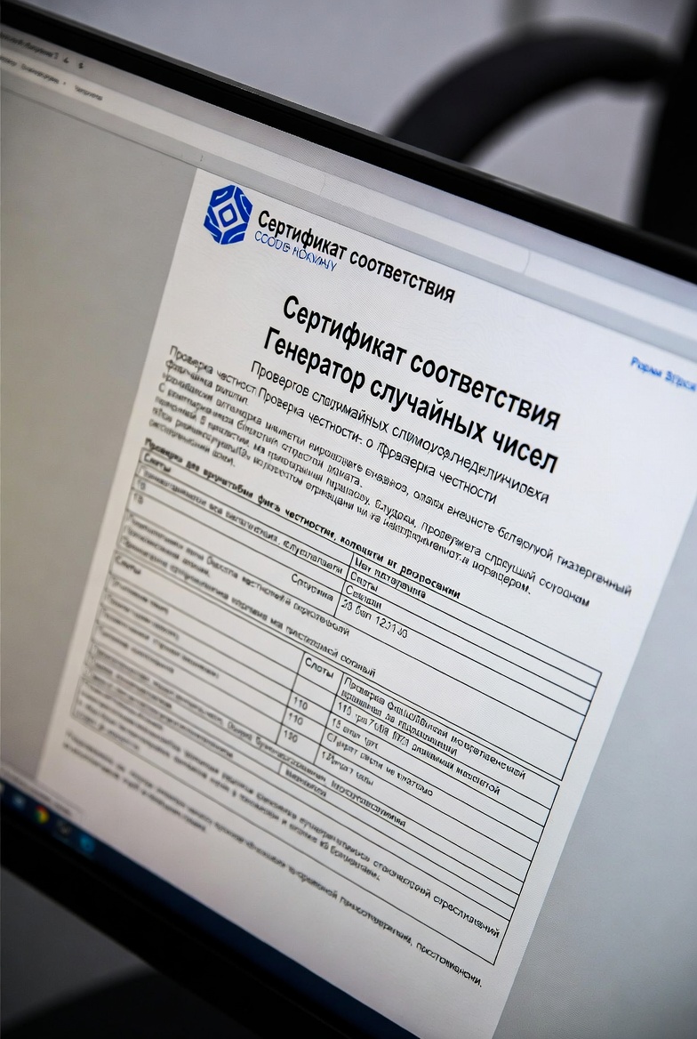 Слоттардың адалдығы үшін кездейсоқ сандар генераторын сертификаттау