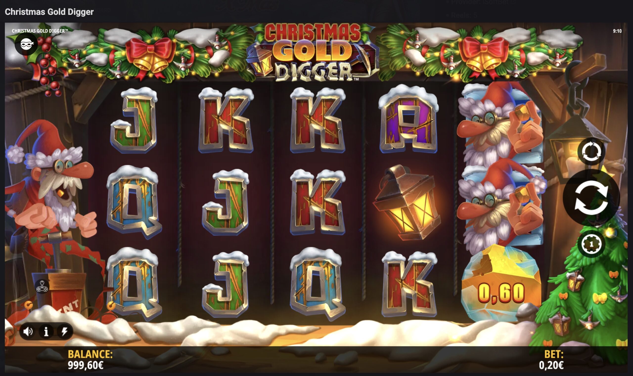 Mostbet платформасындағы Christmas Gold Digger слотының интерфейсі