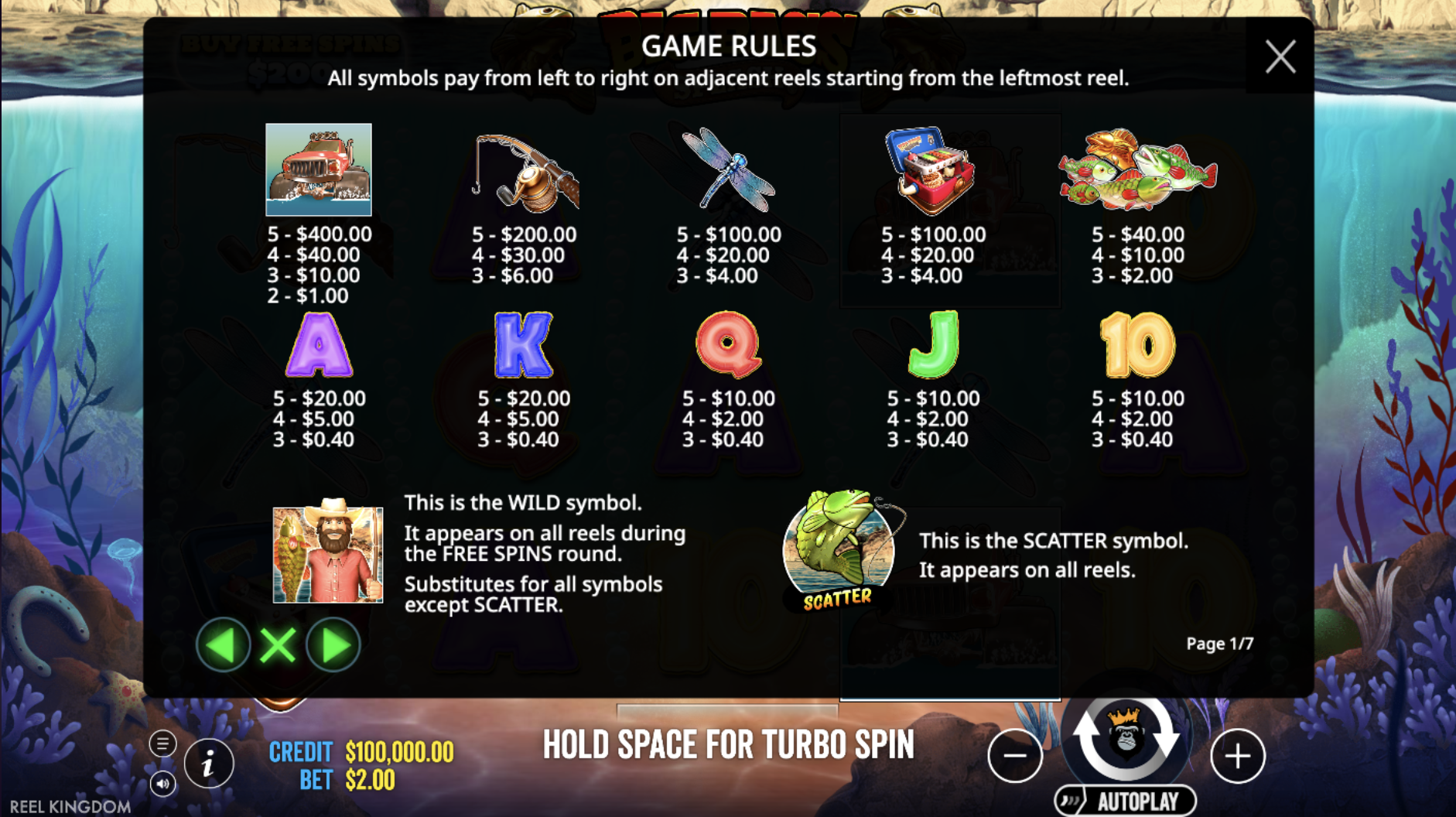 Mobile version of Big Bass Splash with bonus buy feature