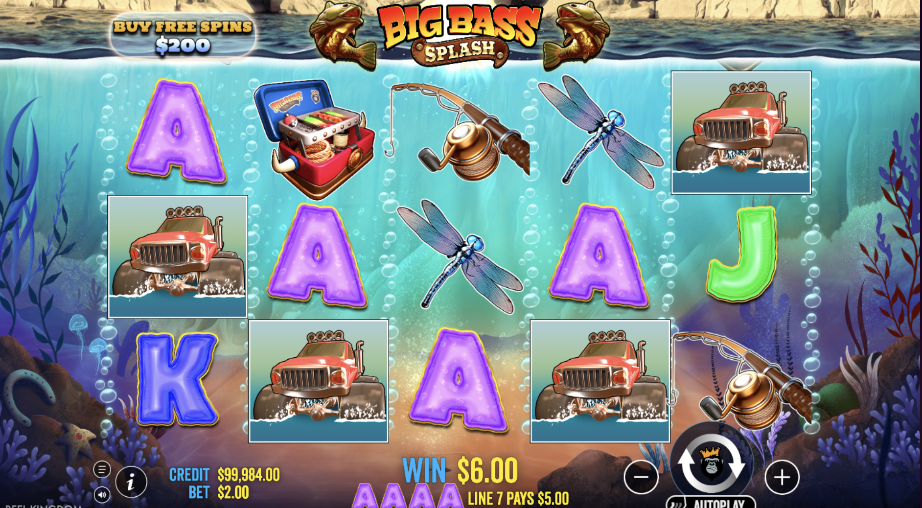 Bonus buy types in Big Bass Splash