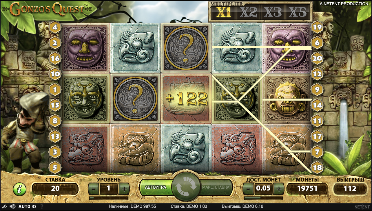 Mobile version of Gonzo's Quest with 3D graphics