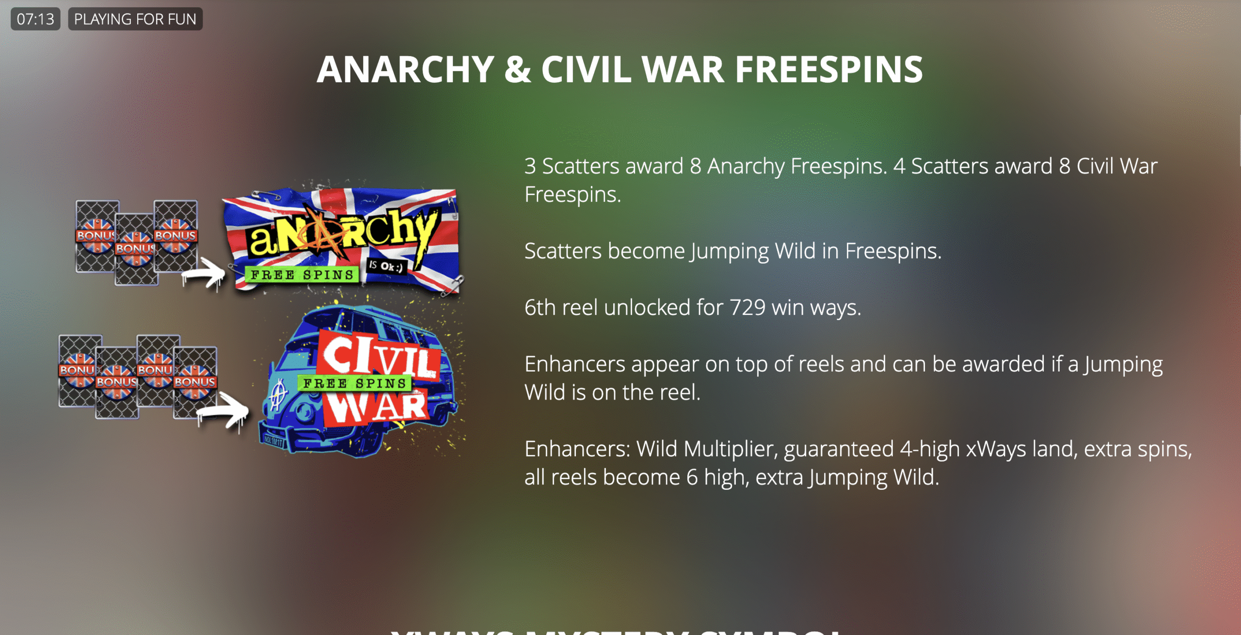 Punk Rocker bonus free spins with jumping wilds