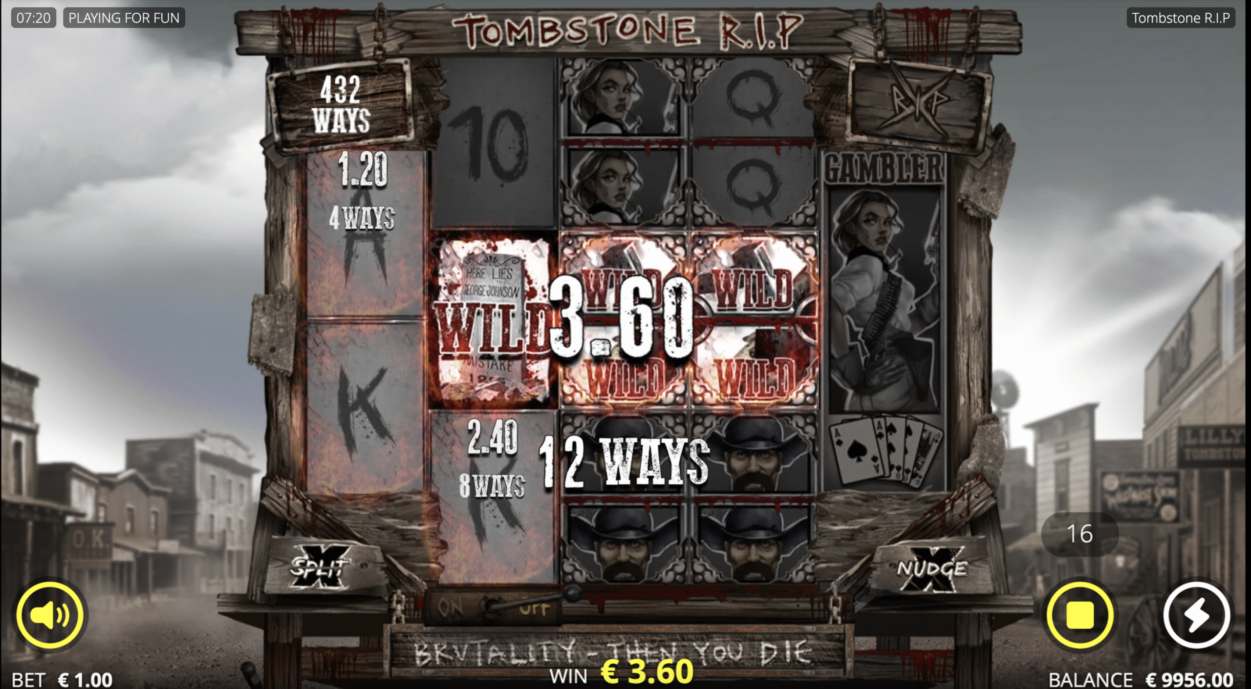 Раунд фриспинов Boothill в Tombstone RIP с накопленным множителем