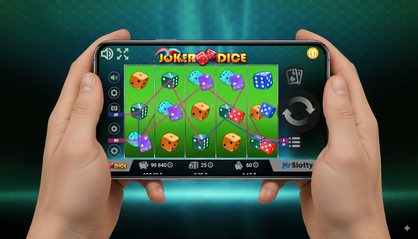Joker Dice ойын автоматының смартфон экранындағы мобильді нұсқасы