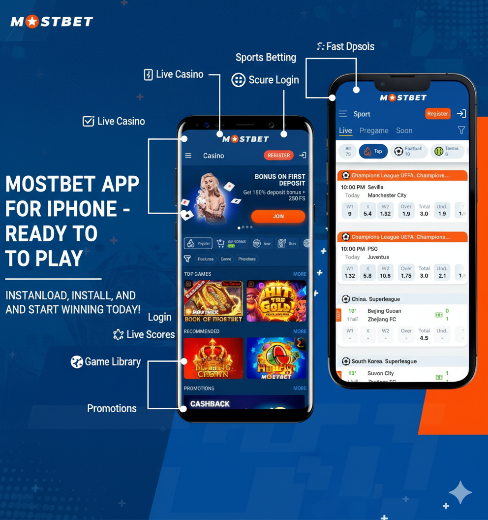Готовое к использованию приложение Mostbet на iPhone