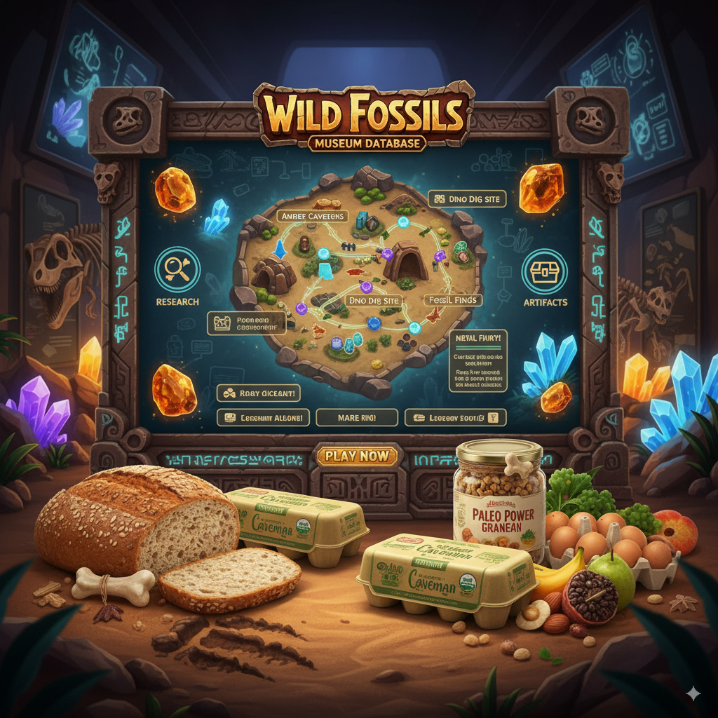 Wild Fossils-тегі палеонтологиялық мұражай интерфейсі