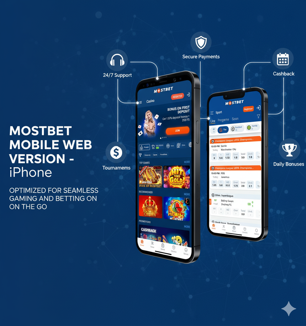 Мобильная веб-версия Mostbet на iPhone