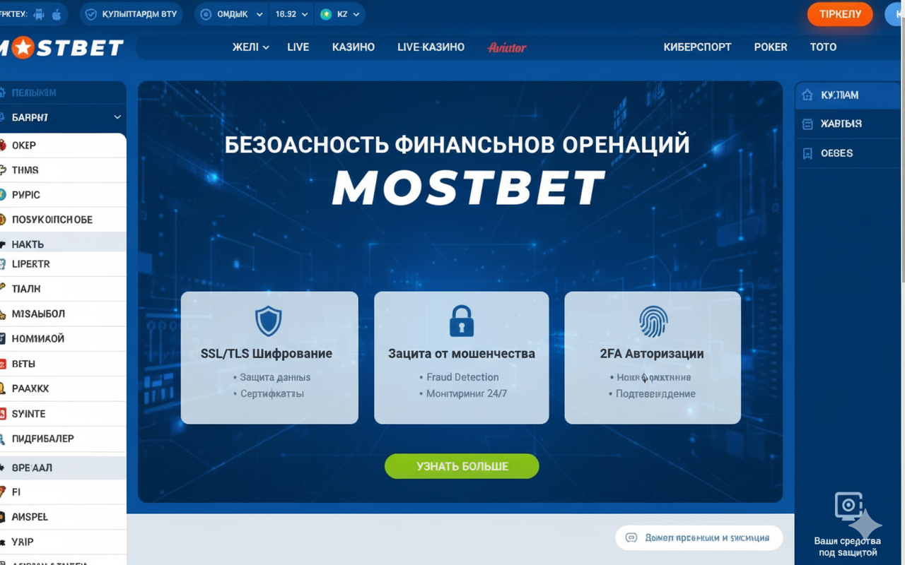 Sécurité des opérations financières sur Mostbet