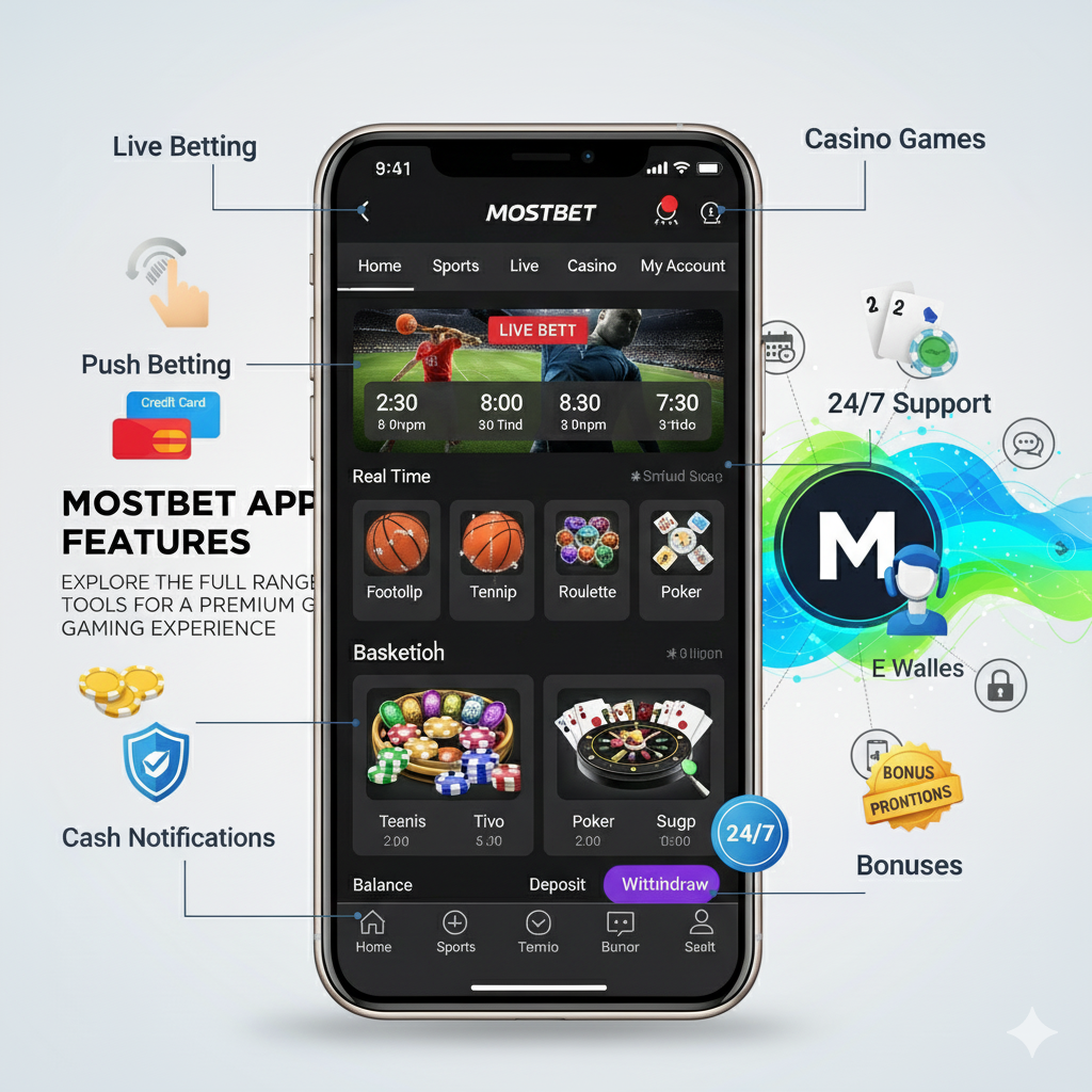 Функциональные возможности приложения Mostbet