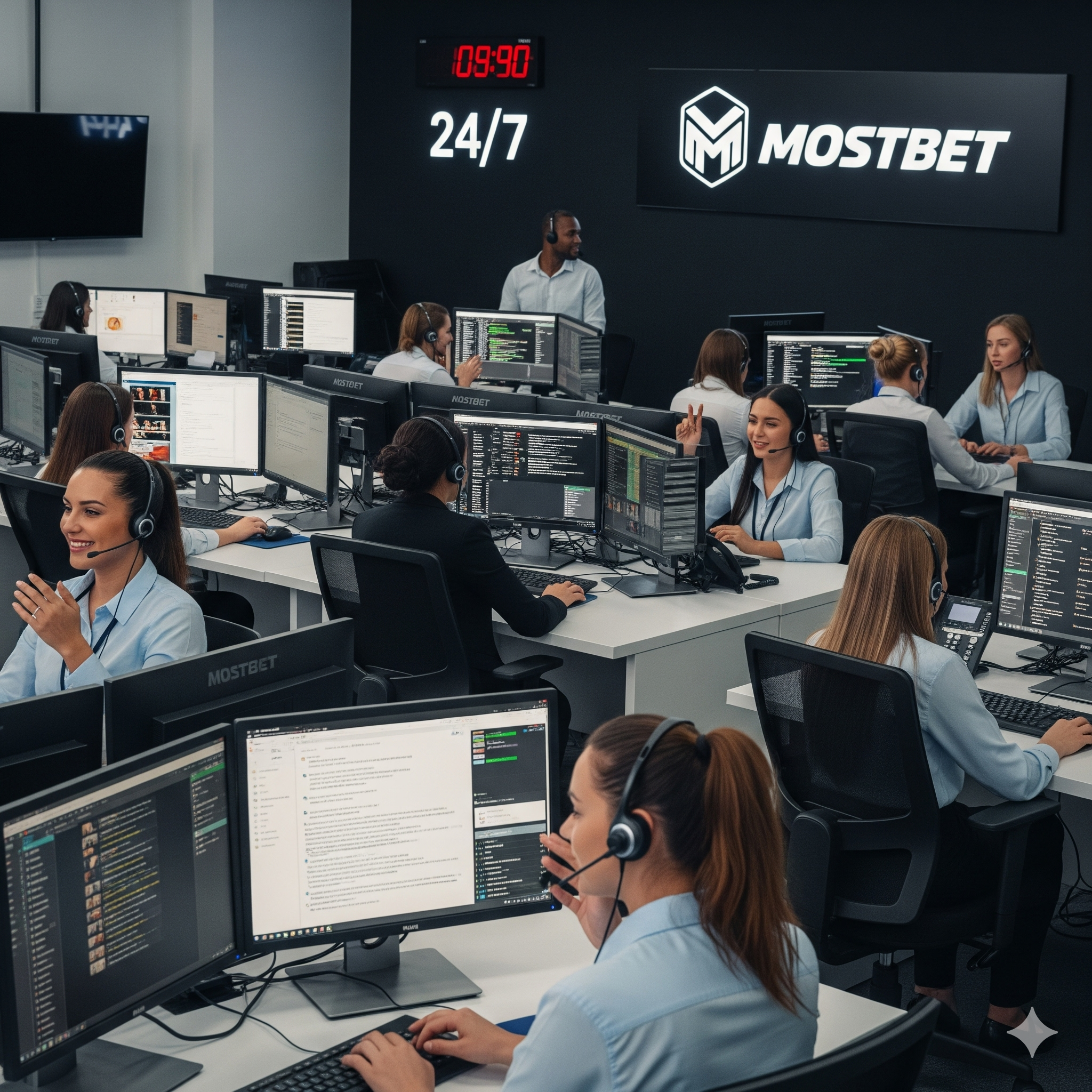 Круглосуточная поддержка игроков Mostbet