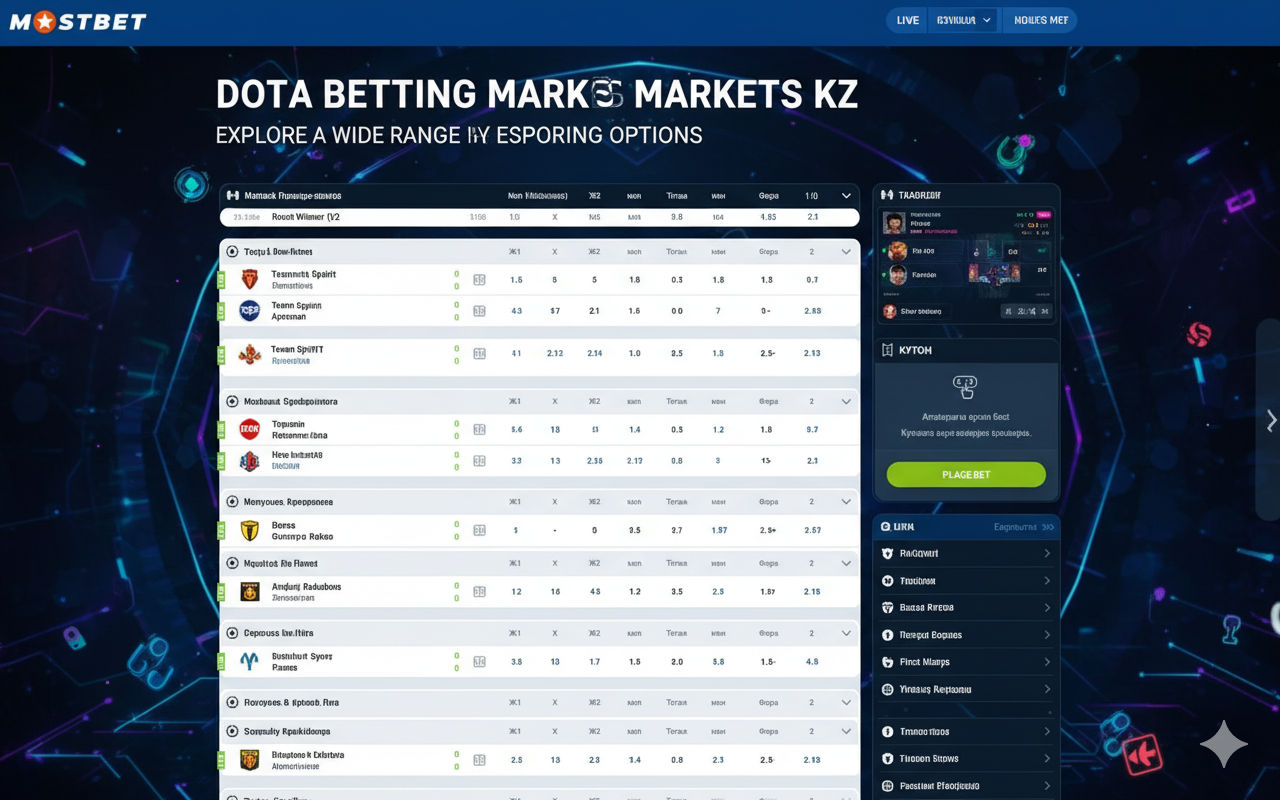 Mostbet-тегі Dota2 ставка нарықтары