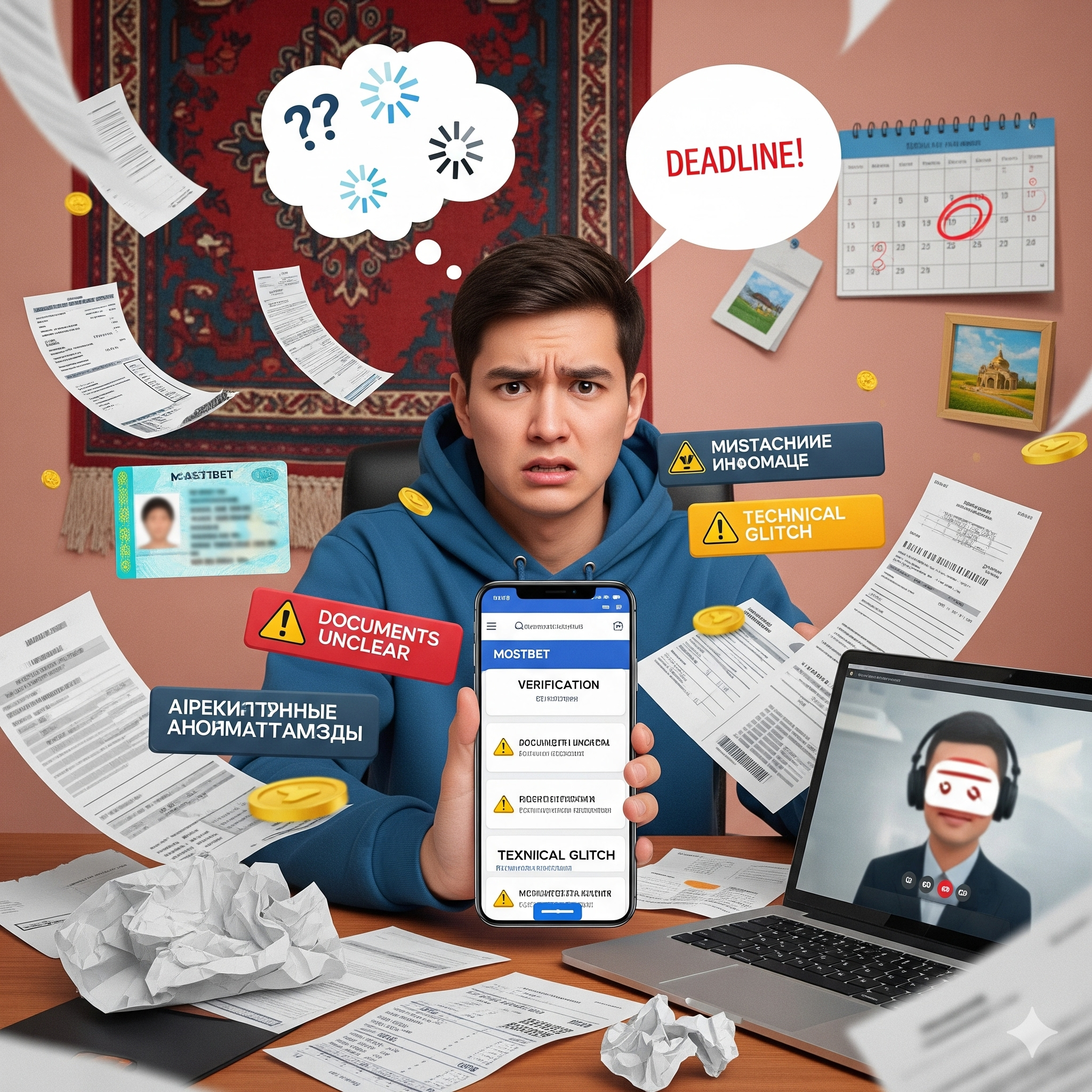 Типичные ошибки при верификации в Mostbet KZ