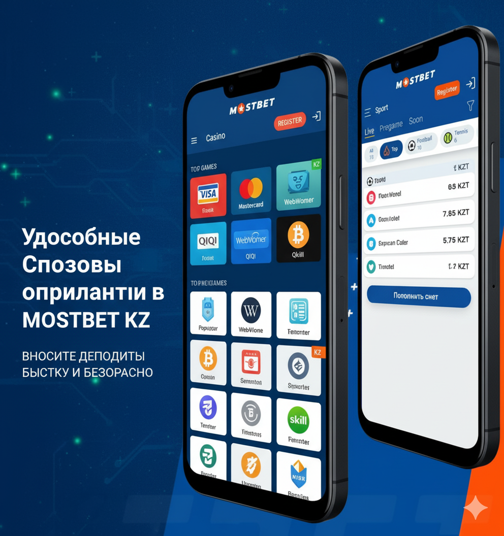 Способы оплаты в приложении Mostbet KZ