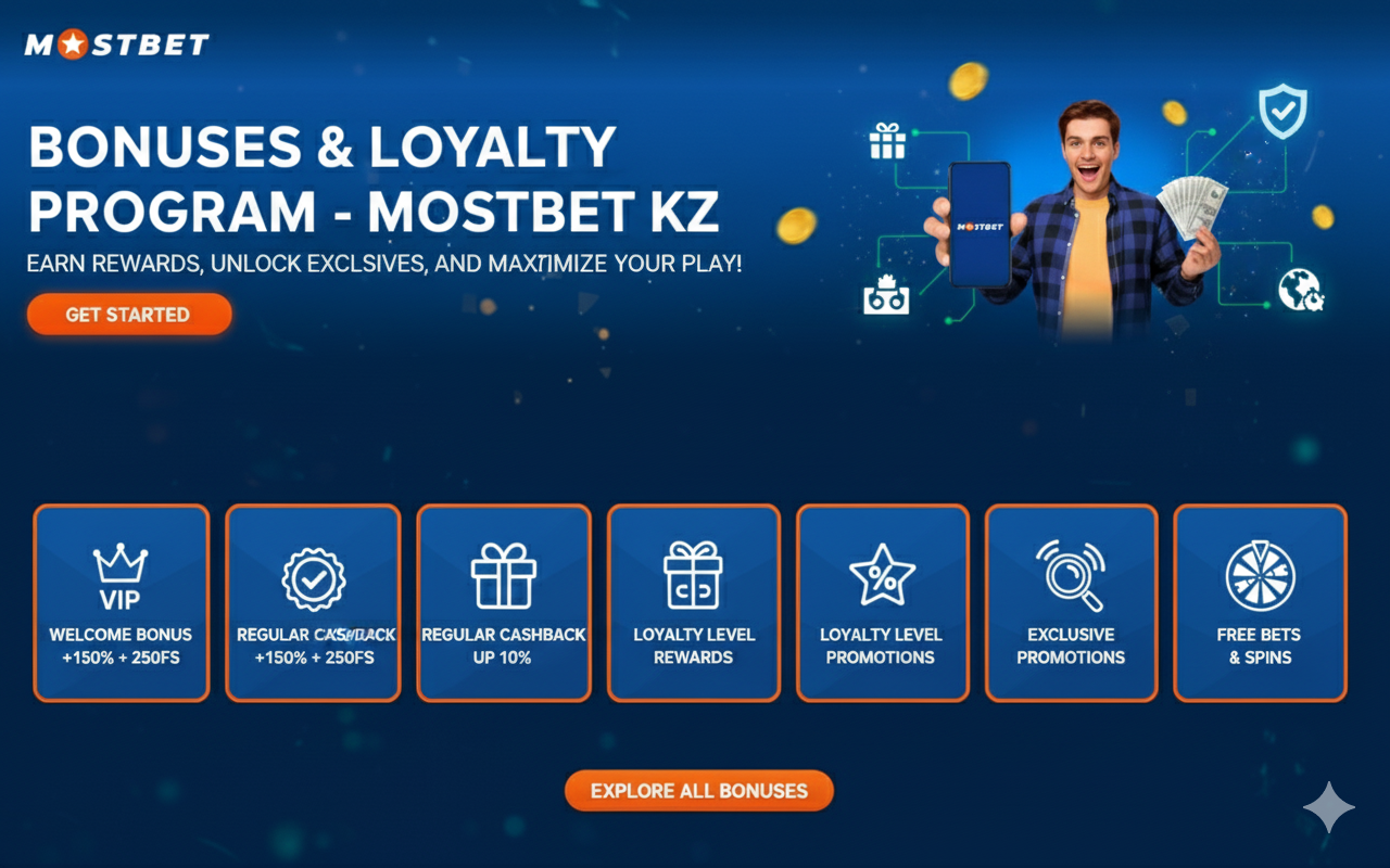 Бонусы и программа лояльности Mostbet KZ