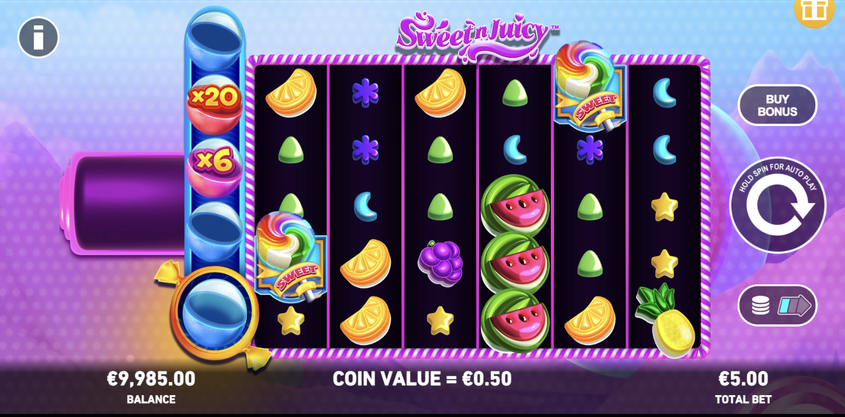 Frequently asked questions and support for playing Sweet N Juicy