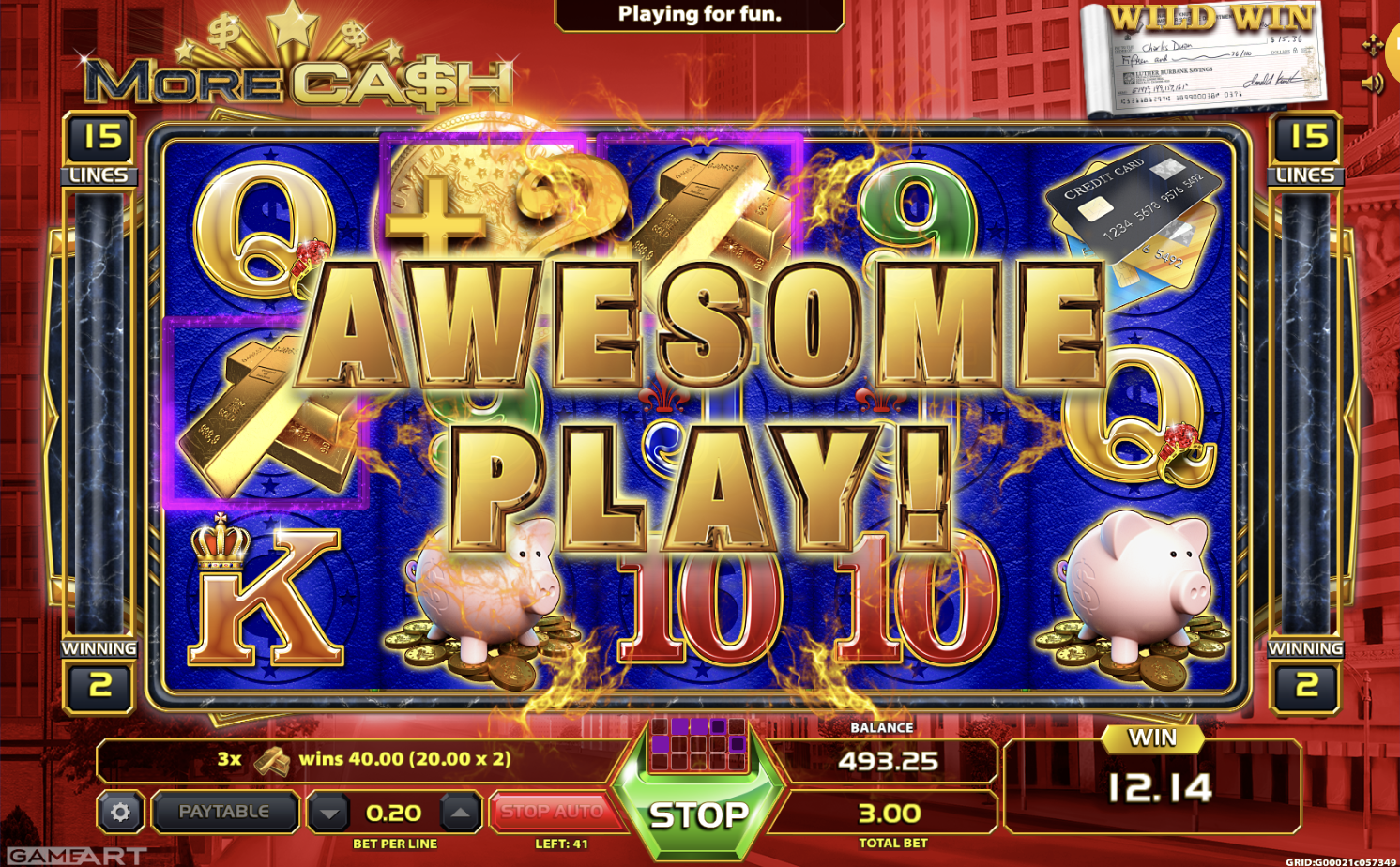 Gamble game feature in More Cash with risk management