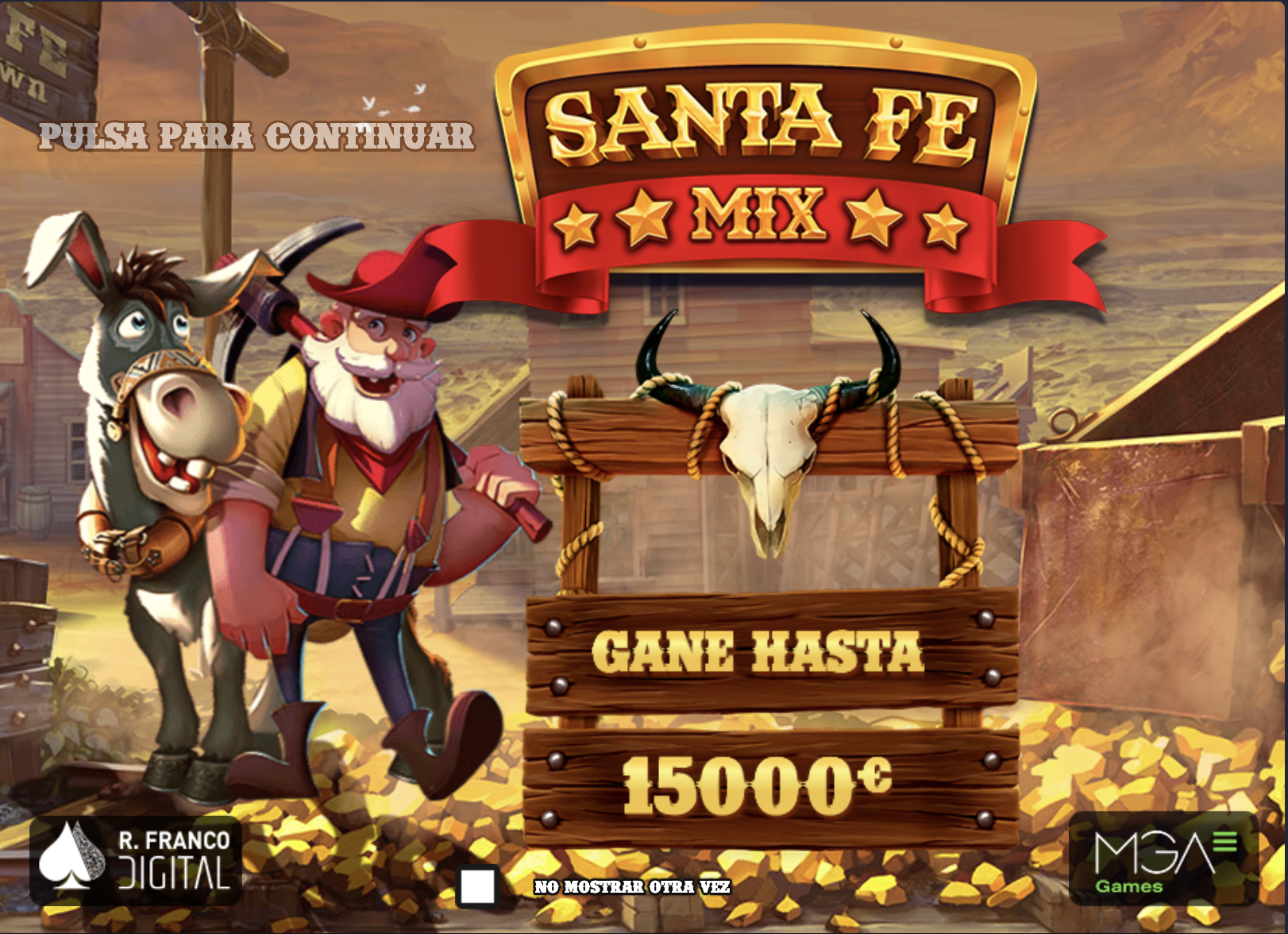 Main screen of Santa Fe Mix from MGA Games in Wild West style with a 3×3 field