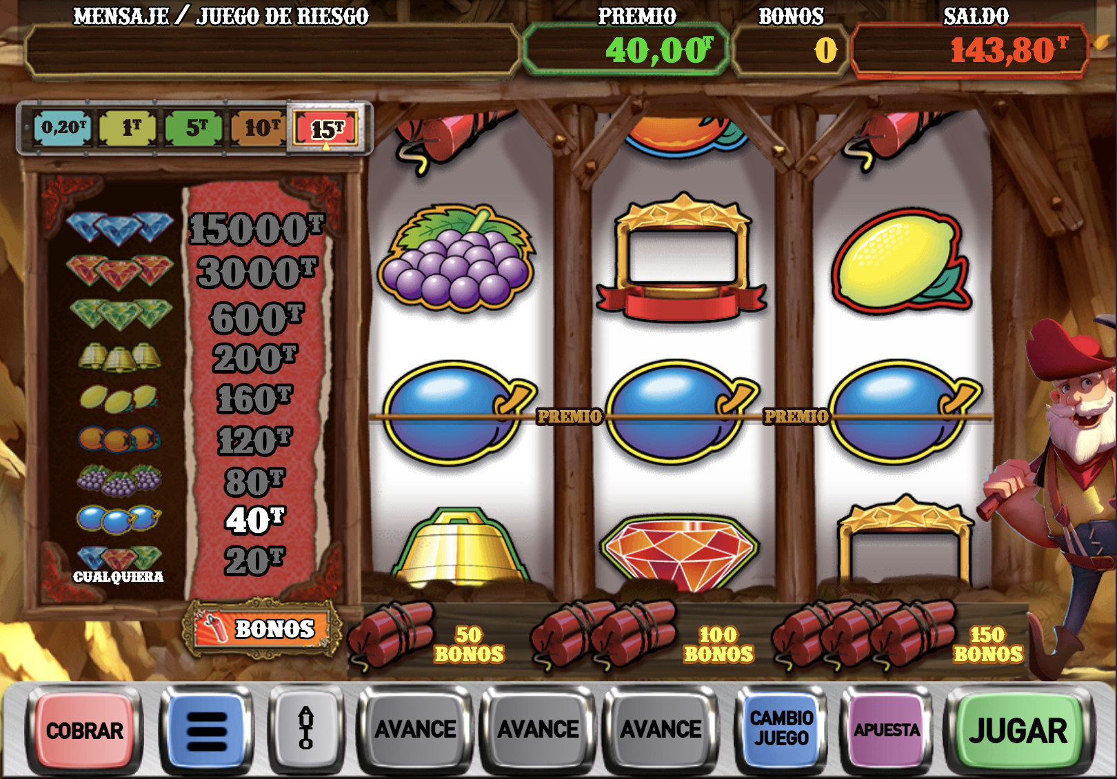 Interactive bonus game of Santa Fe Mix with object picking