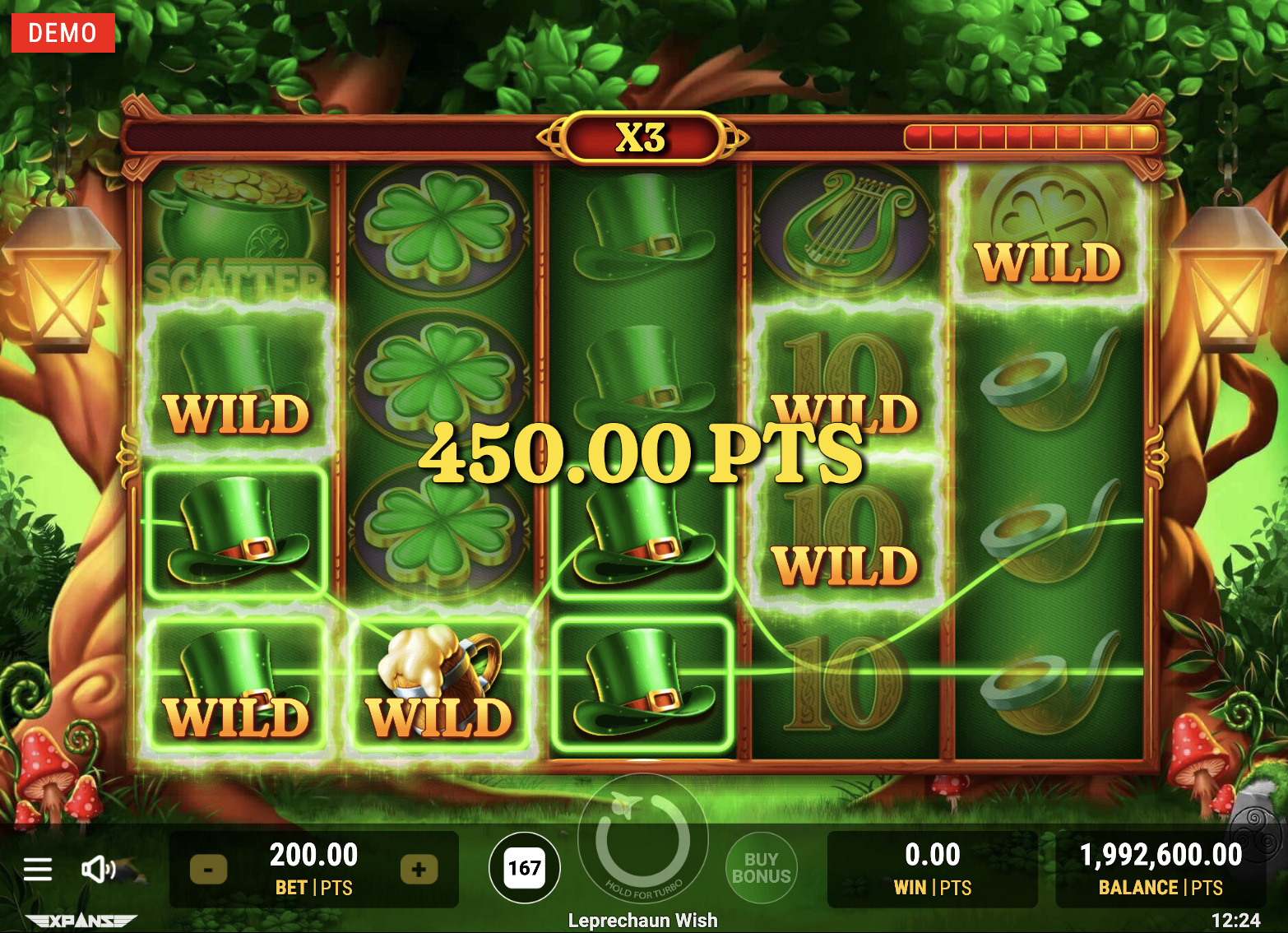 Система улучшения символов и множители в Leprechaun Wish