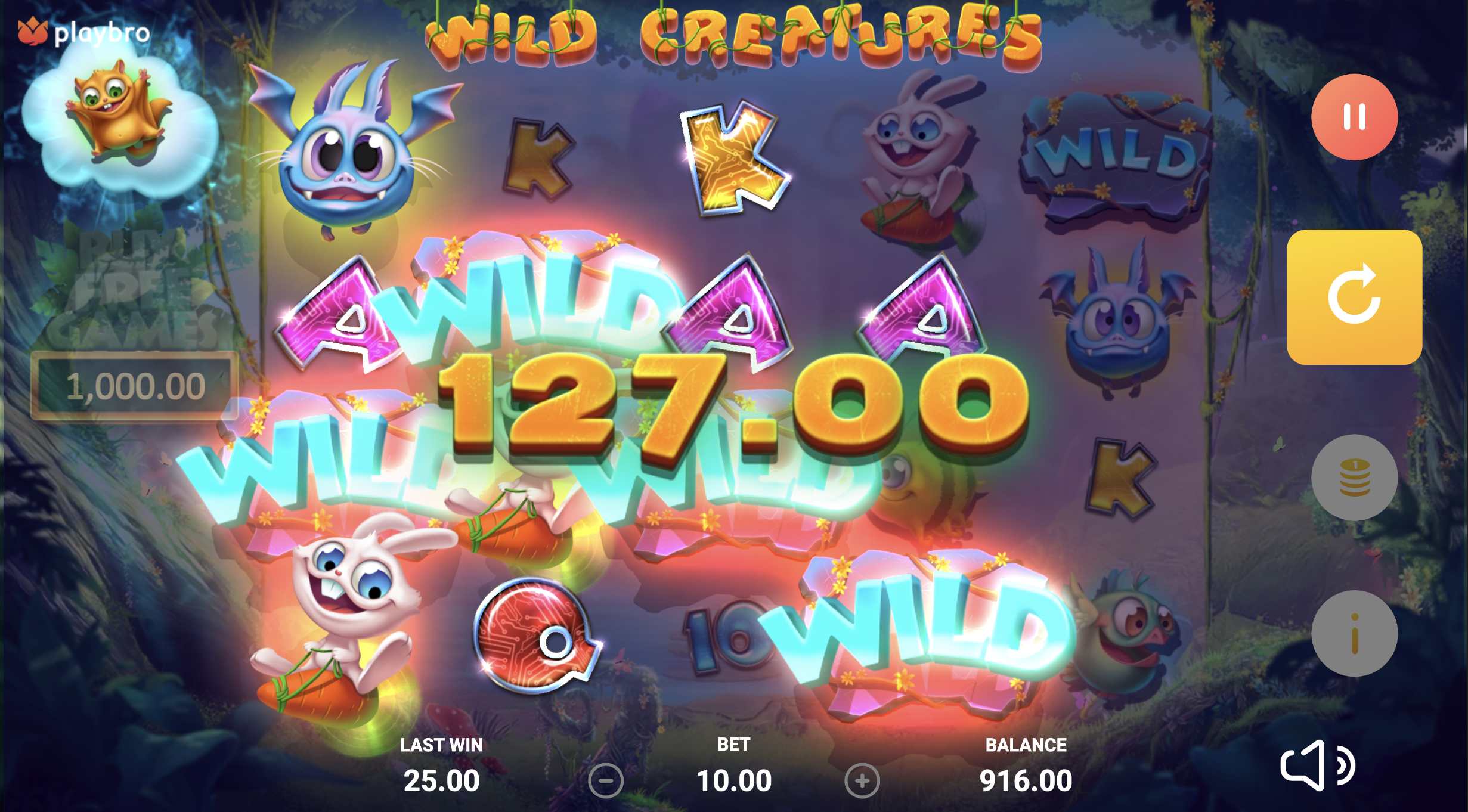 Buy bonus feature in Wild Creatures with activation options