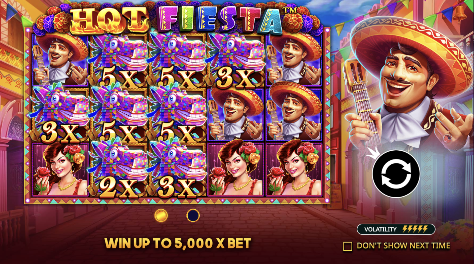 Mostbet-тегі Hot Fiesta слотында 3x3 мега символының белсендірілуі