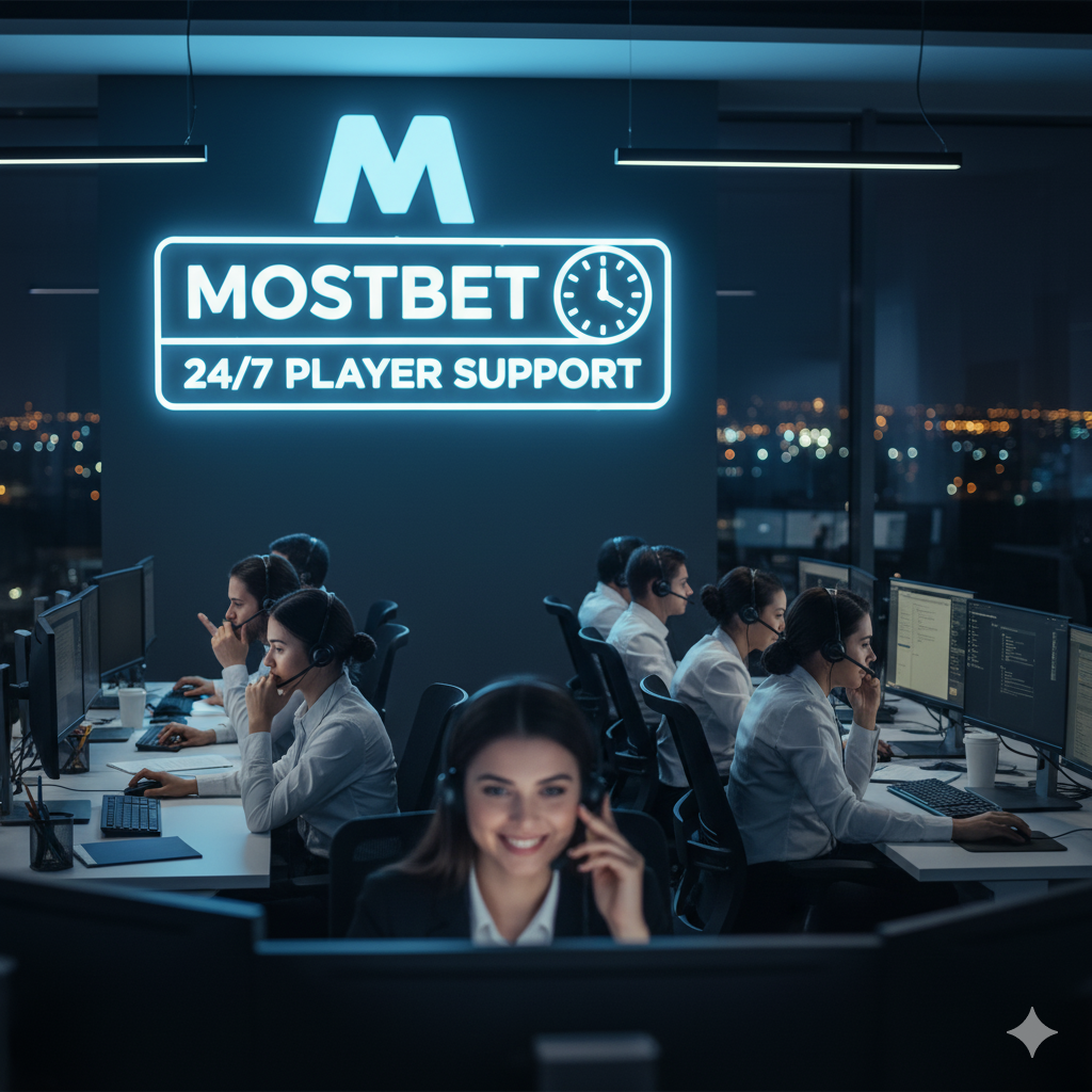 24/7 player support at Mostbet