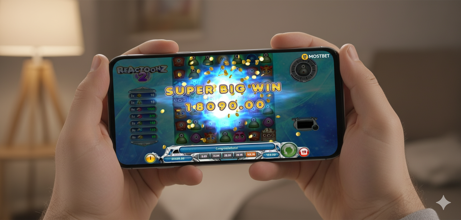 Mostbet mobile application for playing Reactoonz 2