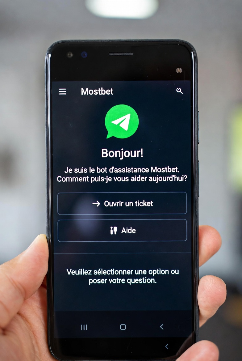 Interface du bot Telegram d'assistance Mostbet pour les utilisateurs en France