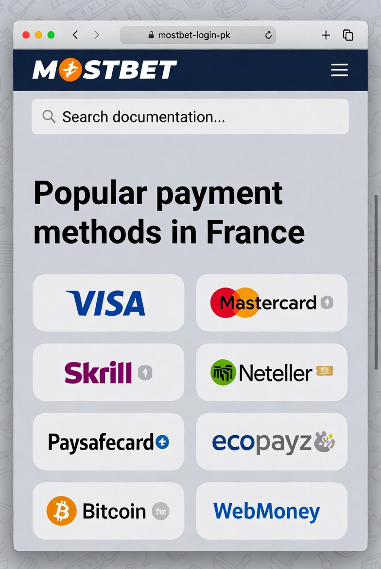 Méthodes de paiement populaires en France et support Mostbet