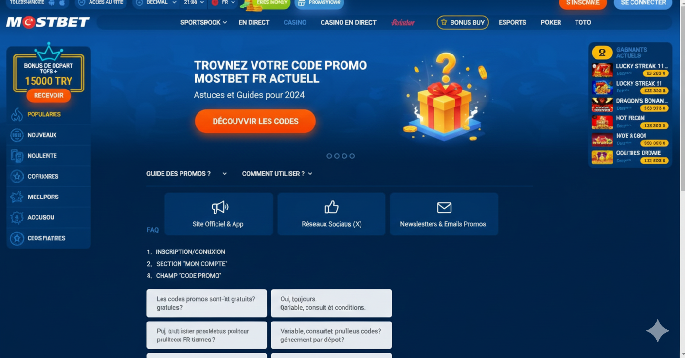 Où trouver un code promo Mostbet FR actuel